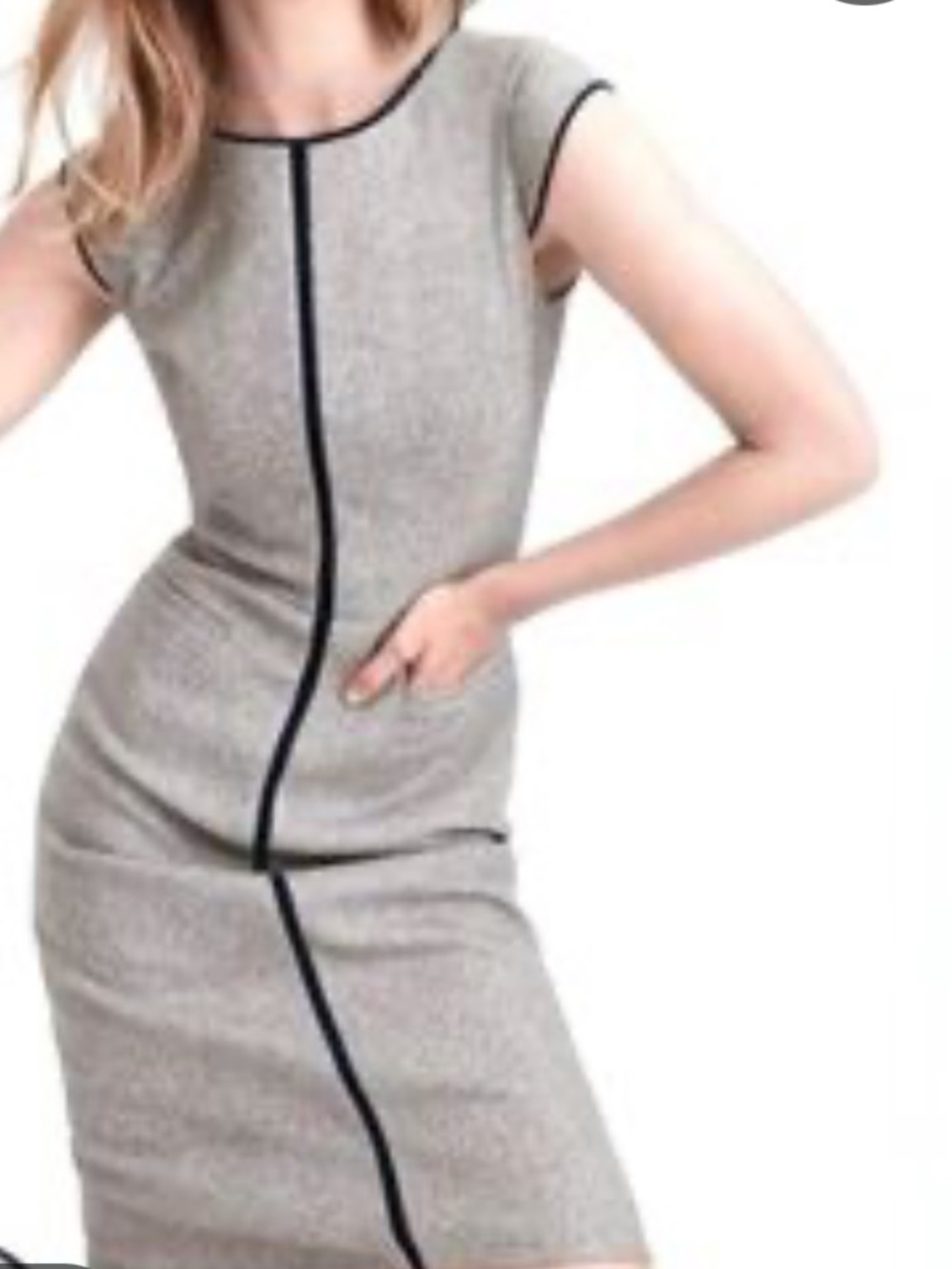 J.Crew Dress Womens 12 Grey Wool Tweed Sheath Cap Sleeve Knee Workwear Office